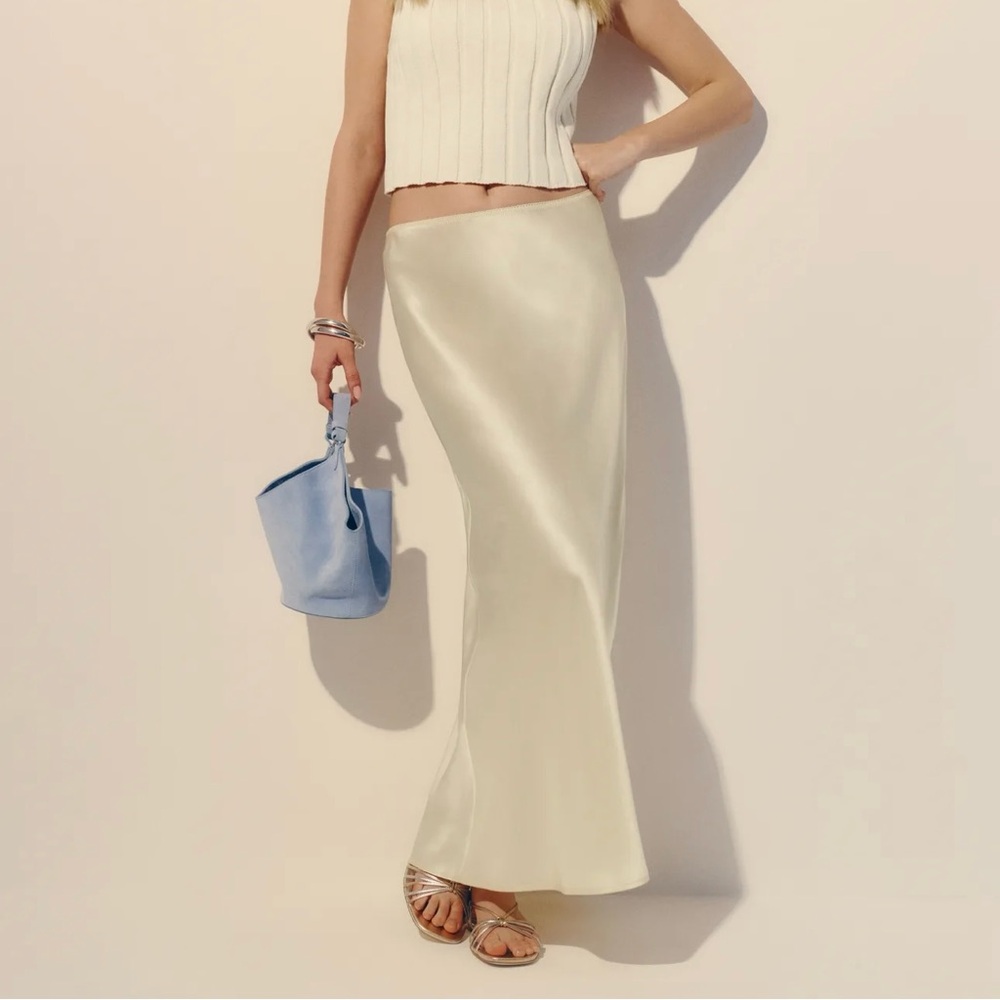 Reformation Layla silk skirt